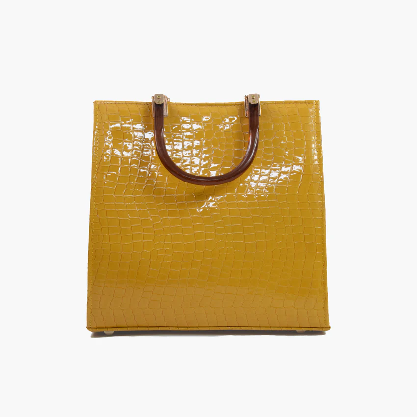 Shinny croc Yellow bag